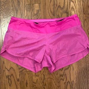 Lululemon Pink Lined Speed Shorts Size 6